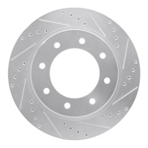Nissan NV1500 Brake Rotor (1) - Front Right - R1 Concepts - Drilled & Slotted - Silver - `12-`21